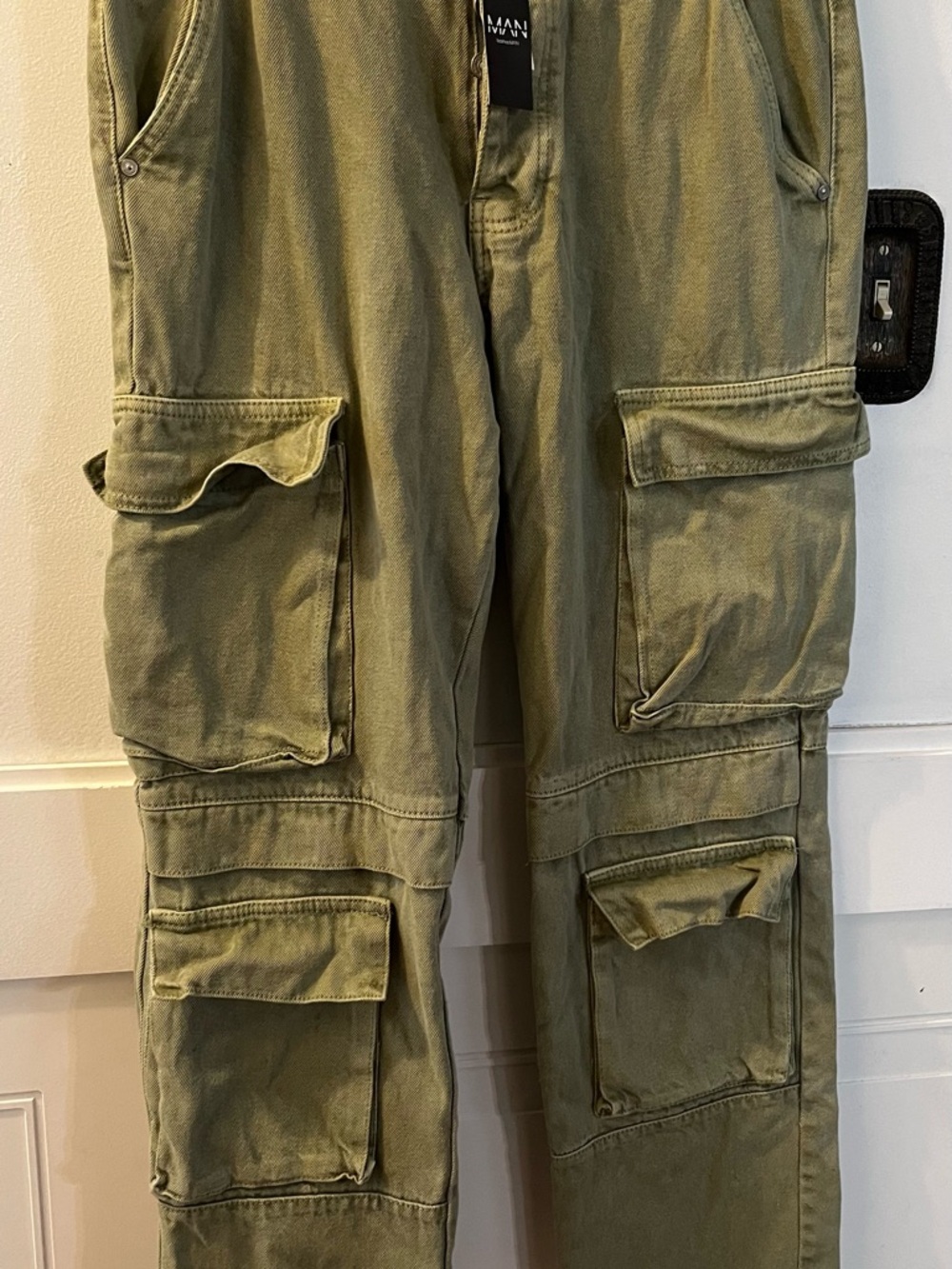 BoohooMan Olive Utility Cargo Pants NWT 32x29